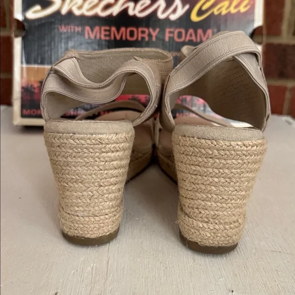 Skechers with Memory Foam Indigo Sky River Double Natural Wedges - Picture 3 of 7